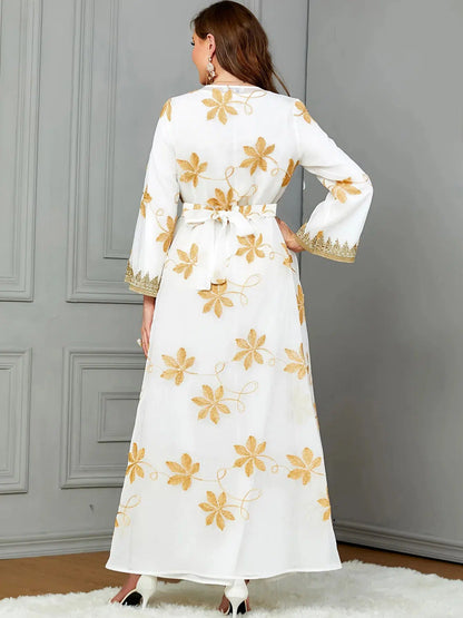 Caftan Blanc et Doré