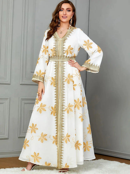 Caftan Blanc et Doré