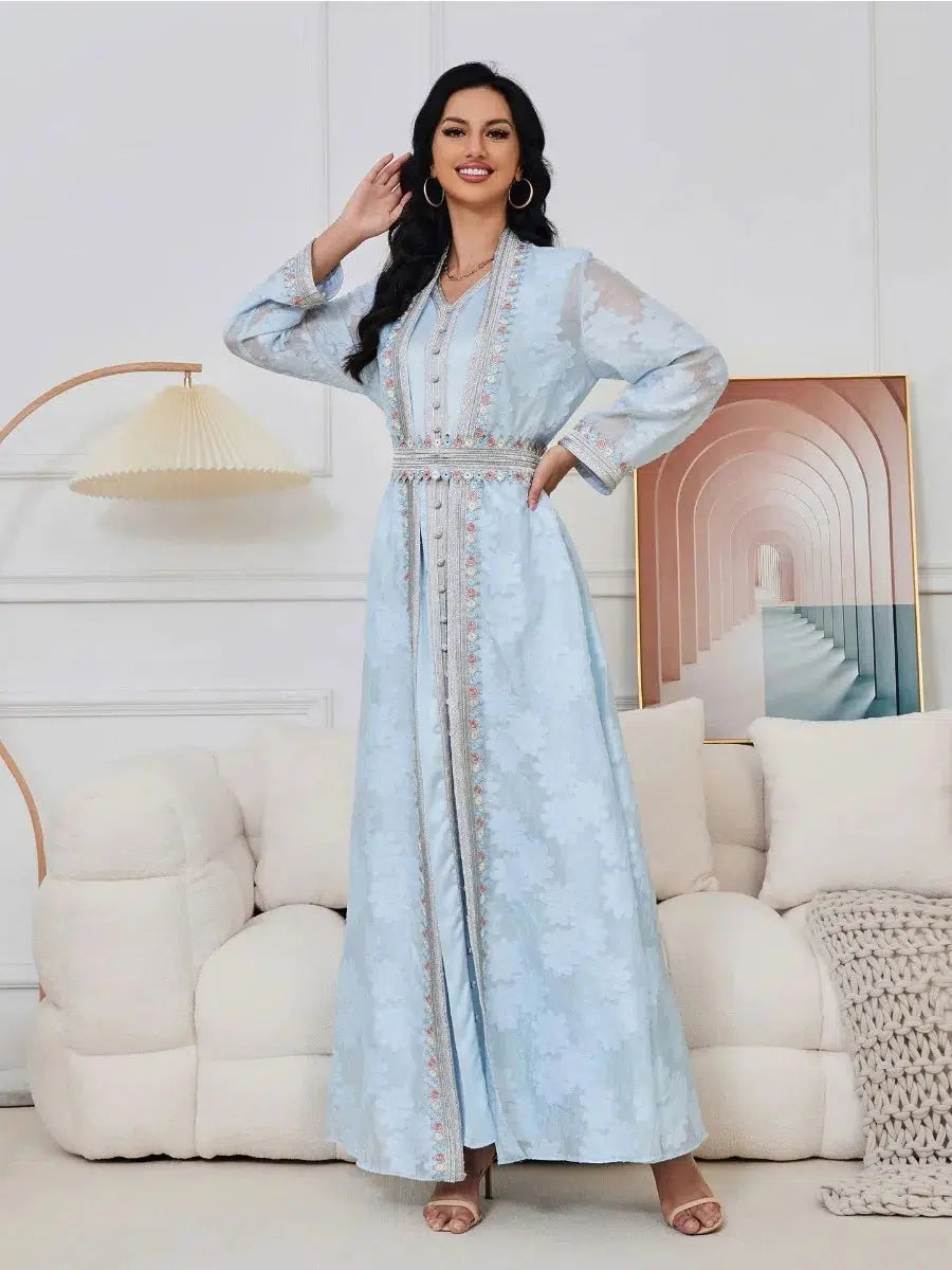 Caftan Bleu Clair Marocain