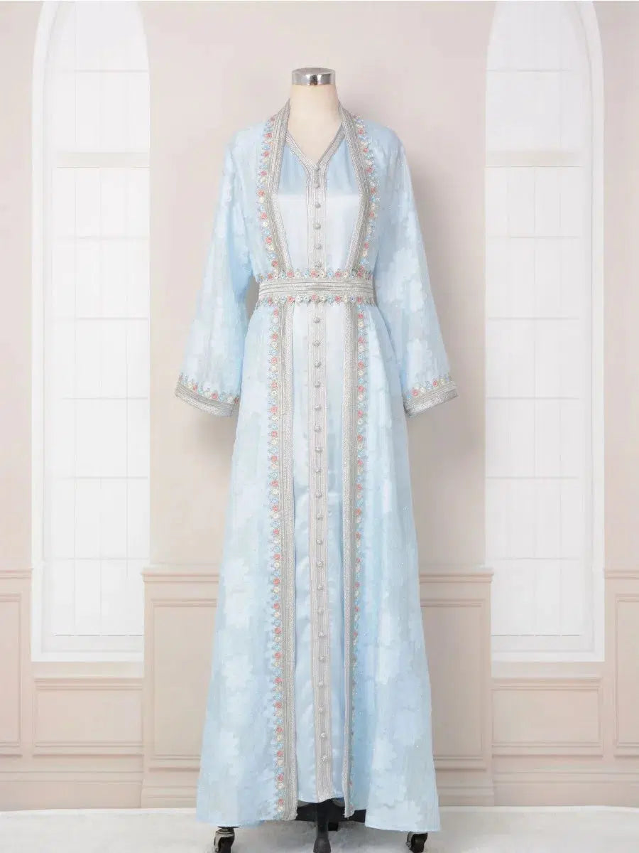 Caftan Bleu Clair Marocain