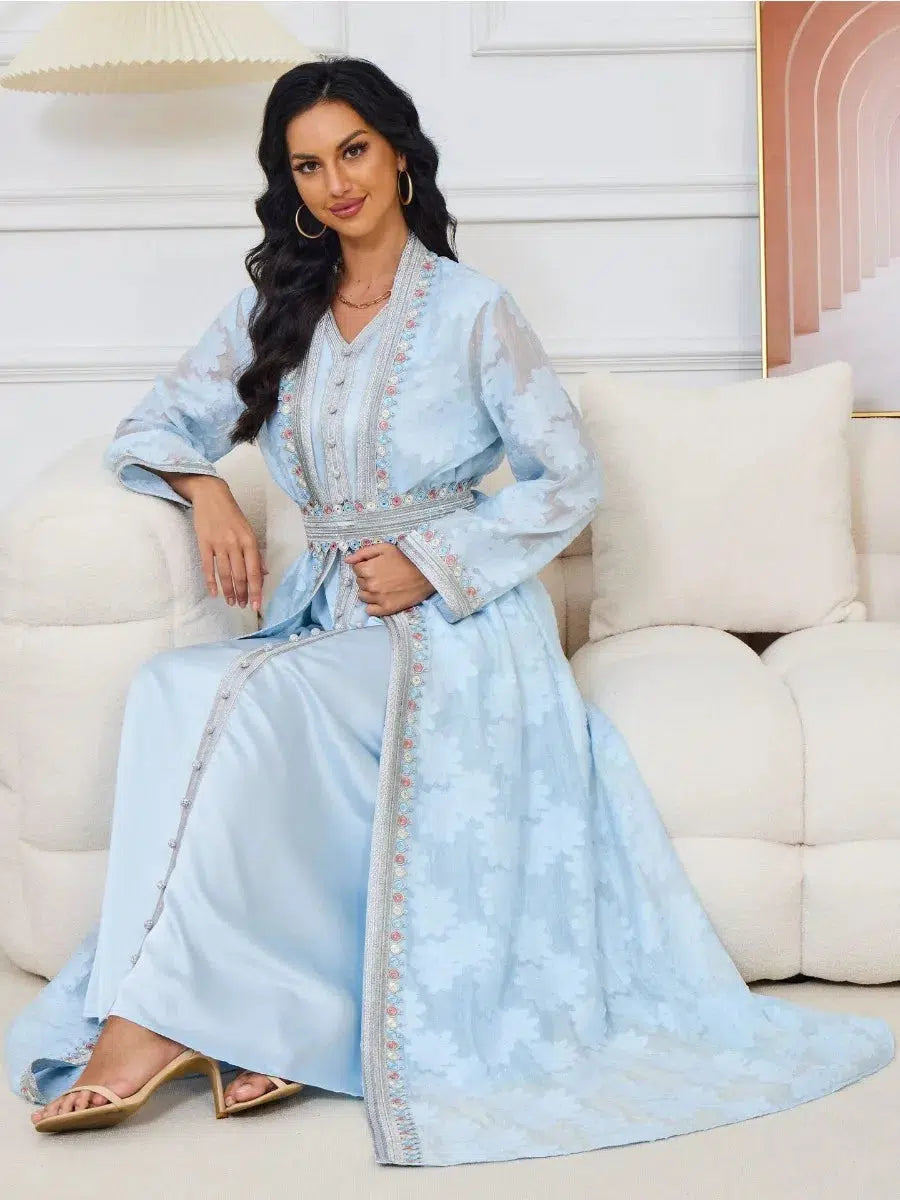 Caftan Bleu Clair Marocain