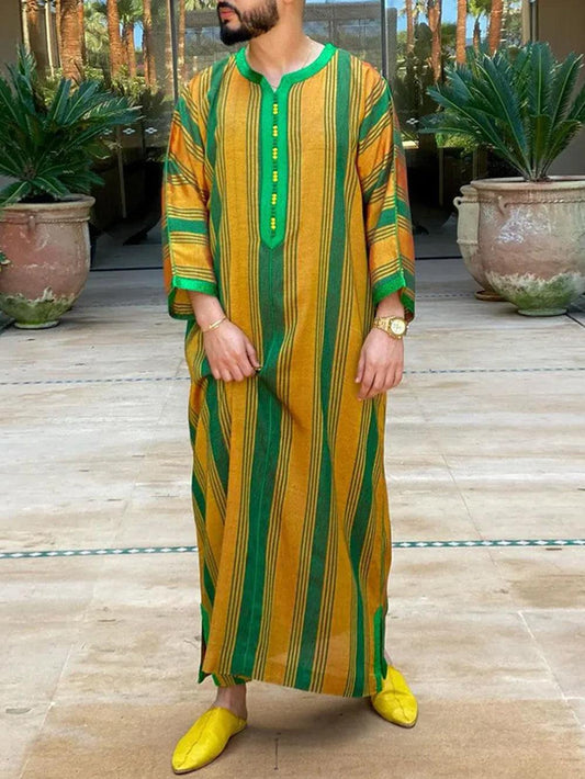 Caftan Homme Jaune et Vert