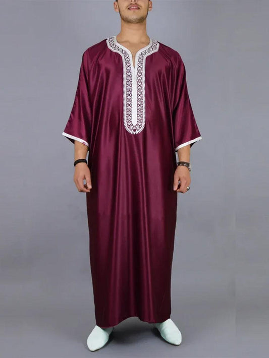 Caftan Homme Moderne Rouge