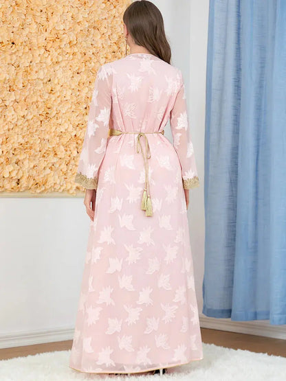 Caftan Marocain Rose Pâle