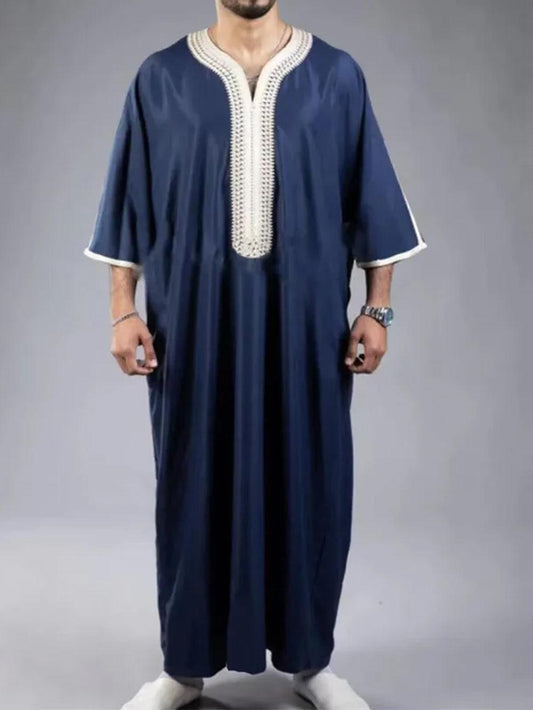 Caftan Simple Bleu Homme