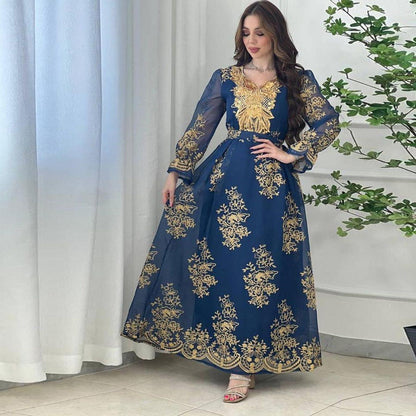 Robe Caftan Bleu Foncé