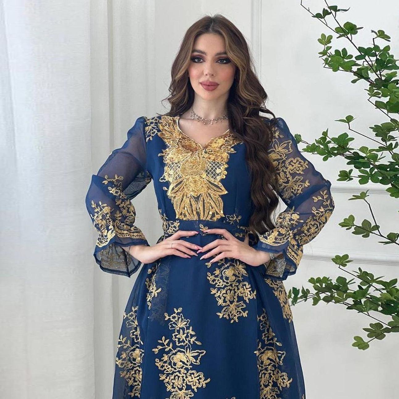 Robe Caftan Bleu Foncé