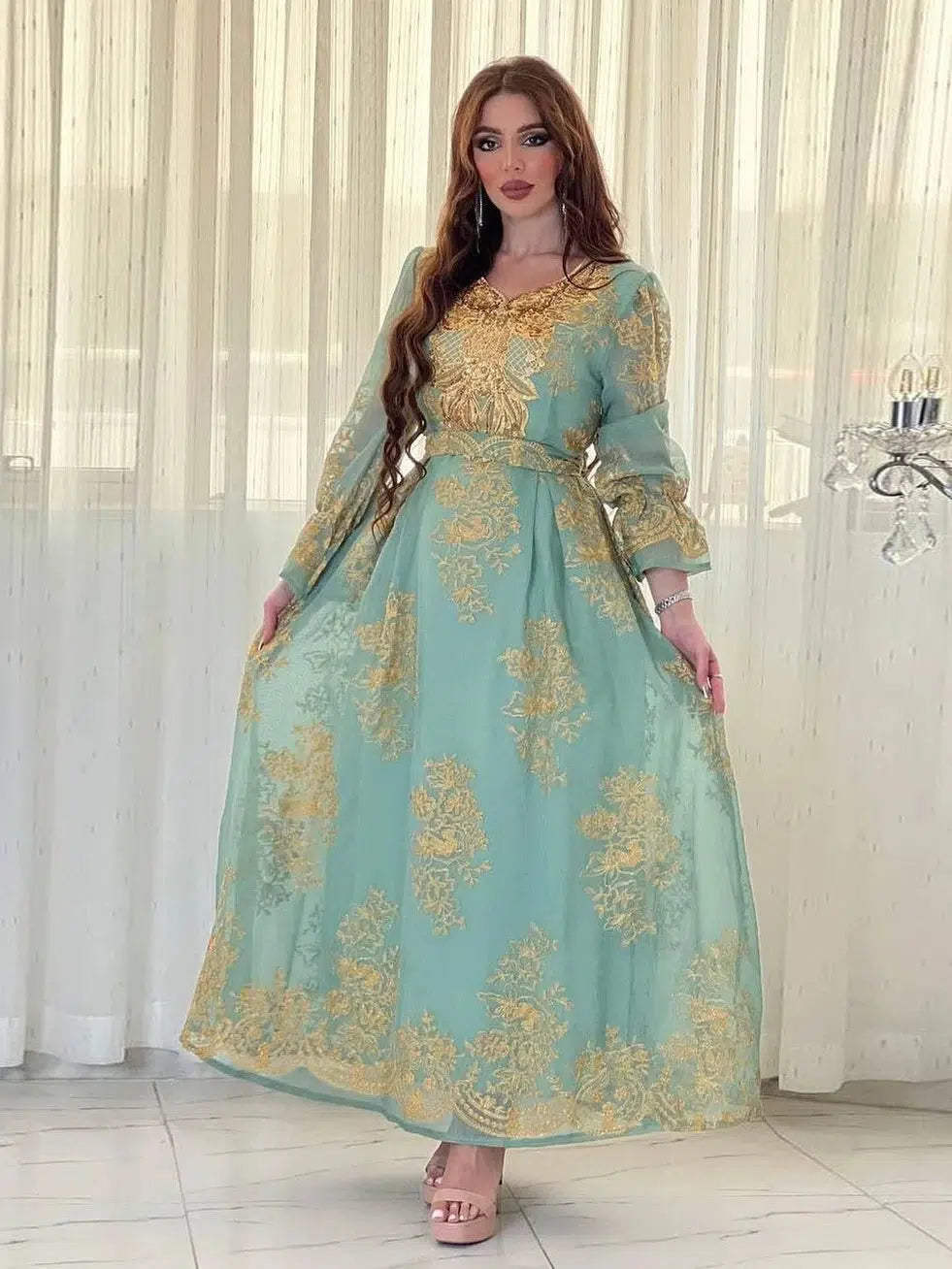 Robe Verte Kaftan Mariage